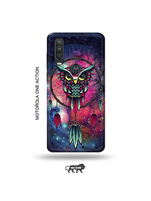tweakymod designer printed hard case | owl dream catcher back cover compatible with motorola one action - 19032415 - Very Small Image - 1