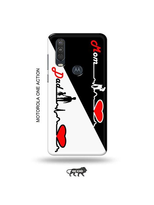 tweakymod designer printed hard case | mom dad back cover compatible with motorola one action - 19032419 - Very Small Image - 1