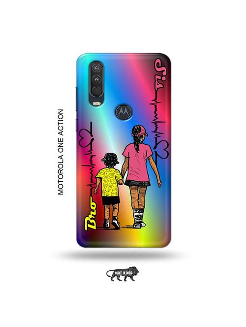 tweakymod designer printed hard case | brother sister back cover compatible with motorola one action - 19032458 - Very Small Image - 1