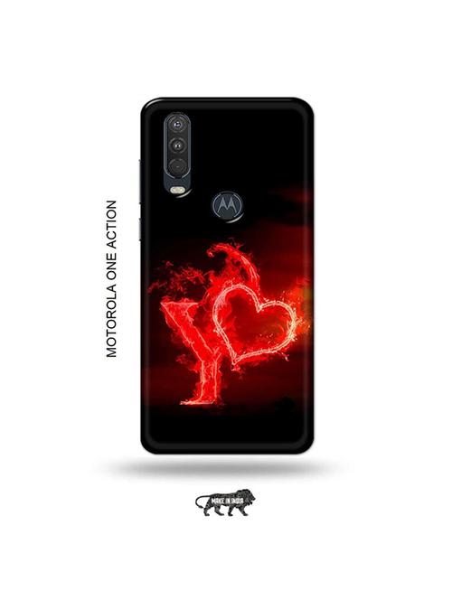 tweakymod designer printed hard case | fire heart letter y back cover compatible with motorola one action - 19032483 - Very Small Image - 1