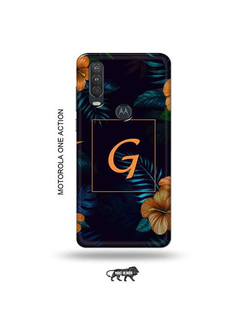 tweakymod designer printed hard case | floral g back cover compatible with motorola one action - 19032491 - Very Small Image - 1