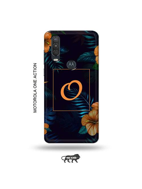 tweakymod designer printed hard case | floral o back cover compatible with motorola one action - 19032499 - Very Small Image - 1