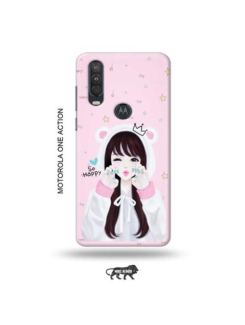 tweakymod designer printed hard case | girlie back cover compatible with motorola one action - 19032513 - Very Small Image - 1