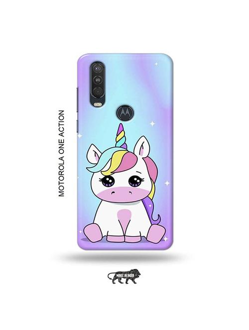 tweakymod designer printed hard case | baby unicorn back cover compatible with motorola one action - 19032515 - Very Small Image - 1