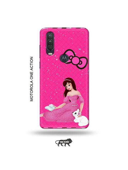 tweakymod designer printed hard case | cute girl back cover compatible with motorola one action - 19032516 - Very Small Image - 1