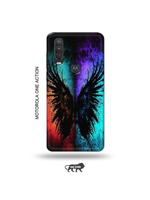 tweakymod designer printed hard case | coulrful butterfly back cover compatible with motorola one action - 19032538 - Very Small Image - 1