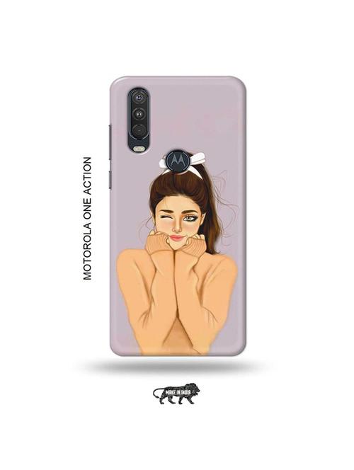 cozy girl back cover compatible with motorola one action - 19032540 - Very Small Image - 1
