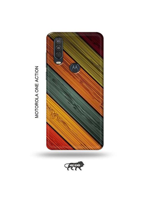 tweakymod designer printed hard case | wooden back cover compatible with motorola one action - 19032564 - Very Small Image - 1