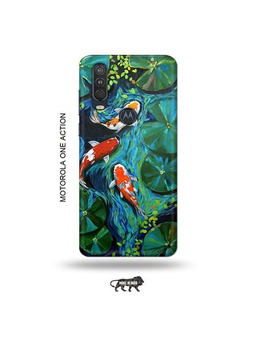 tweakymod designer printed hard case | abstract fish back cover compatible with motorola one action - 19032579 - Very Small Image - 1
