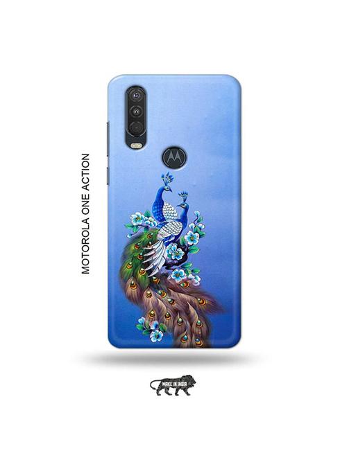 tweakymod designer printed hard case | peacock couple back cover compatible with motorola one action - 19032599 - Very Small Image - 1