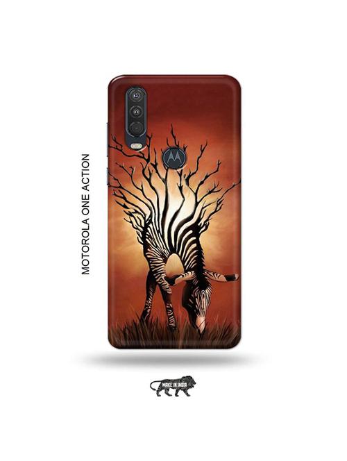 tweakymod designer printed hard case | zebra back cover compatible with motorola one action - 19032602 - Very Small Image - 1