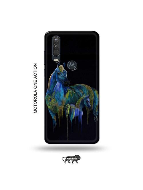 tweakymod designer printed hard case | horse back cover compatible with motorola one action - 19032604 - Very Small Image - 1