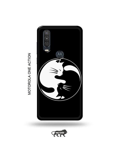 tweakymod designer printed hard case | ninja cat back cover compatible with motorola one action - 19032605 - Very Small Image - 1