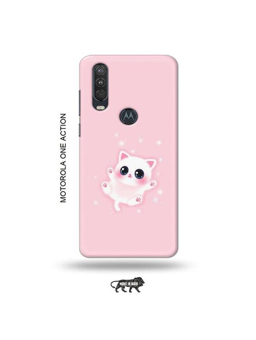tweakymod designer printed hard case | cute kitty back cover compatible with motorola one action - 19032606 - Very Small Image - 1