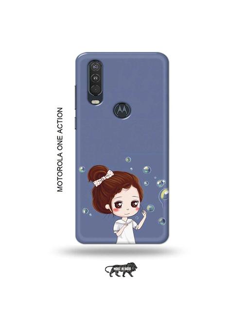 tweakymod designer printed hard case | bubble girl back cover compatible with motorola one action - 19032608 - Very Small Image - 1