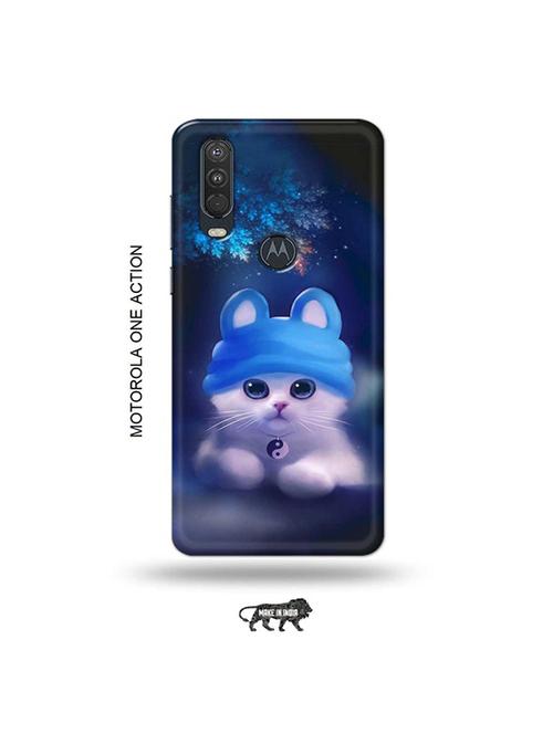 tweakymod designer printed hard case | cute cat back cover compatible with motorola one action - 19032609 - Very Small Image - 1