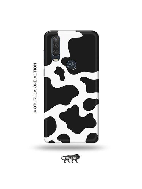 tweakymod designer printed hard case | white black back cover compatible with motorola one action - 19032616 - Very Small Image - 1