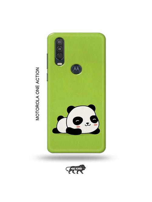 tweakymod designer printed hard case | lazy panda back cover compatible with motorola one action - 19032617 - Very Small Image - 1