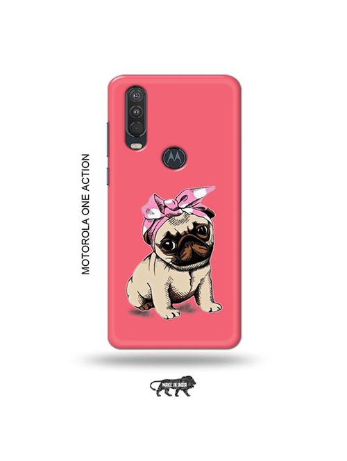 tweakymod designer printed hard case | cute dog back cover compatible with motorola one action - 19032618 - Very Small Image - 1