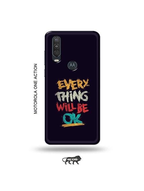tweakymod designer printed hard case | every thing will be ok back cover compatible with motorola one action - 19032629 - Very Small Image - 1