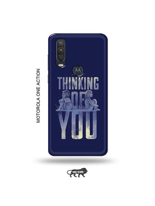 tweakymod designer printed hard case | thinking of you back cover compatible with motorola one action - 19032649 - Very Small Image - 1