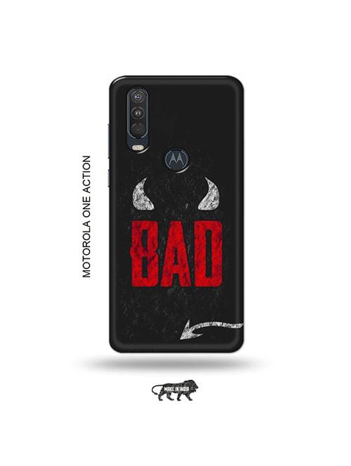 tweakymod designer printed hard case | bad back cover compatible with motorola one action - 19032661 - Very Small Image - 1