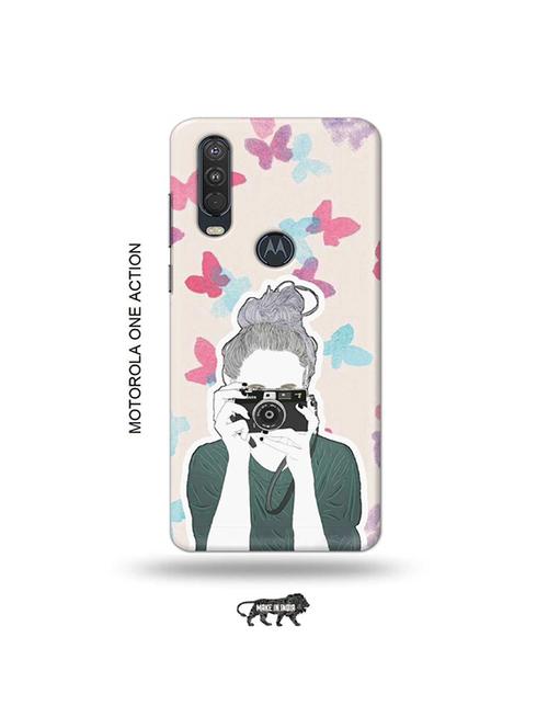 tweakymod designer printed hard case | camera buff girl back cover compatible with motorola one action - 19032712 - Very Small Image - 1