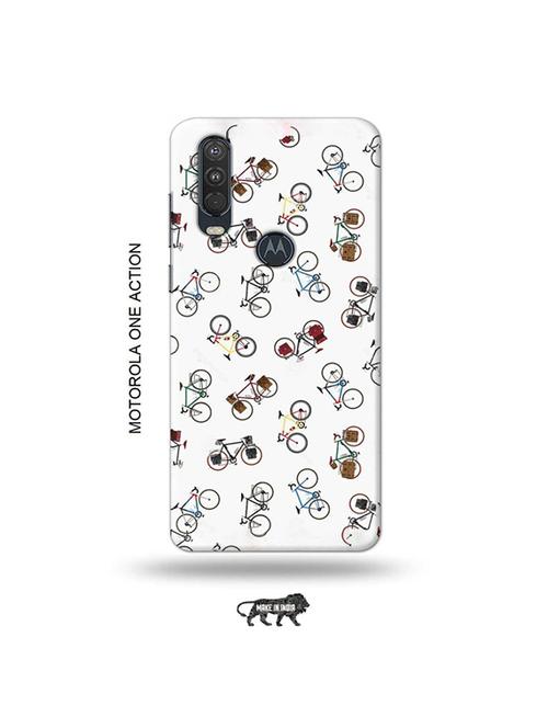 tweakymod designer printed hard case | cycle love back cover compatible with motorola one action - 19032716 - Very Small Image - 1