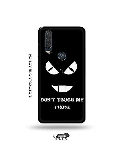 tweakymod designer printed hard case | don't touch my phone back cover compatible with motorola one action - 19032718 - Very Small Image - 1