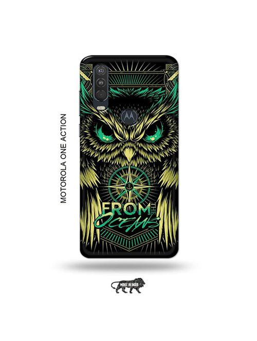tweakymod designer printed hard case | deadly owl back cover compatible with motorola one action - 19032730 - Very Small Image - 1