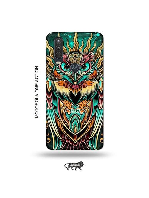 tweakymod designer printed hard case | tripy owl back cover compatible with motorola one action - 19032732 - Very Small Image - 1