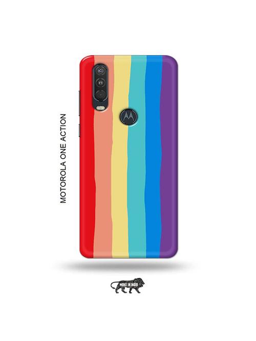 tweakymod designer printed hard case | rainbow colour back cover compatible with motorola one action - 19032745 - Very Small Image - 1