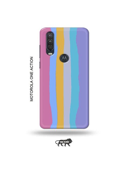 tweakymod designer printed hard case | rainbow new back cover compatible with motorola one action - 19032753 - Very Small Image - 1