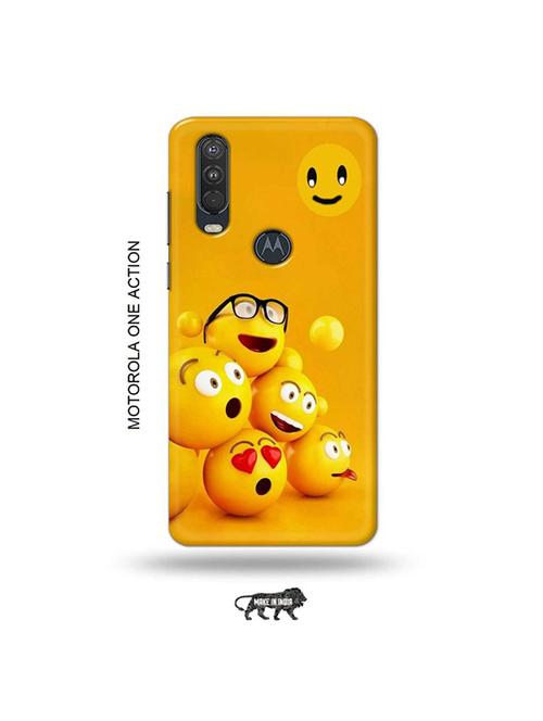 tweakymod designer printed hard case | emoji fall back cover compatible with motorola one action - 19032757 - Very Small Image - 1