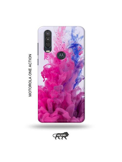 tweakymod designer printed hard case | water pink back cover compatible with motorola one action - 19032797 - Very Small Image - 1