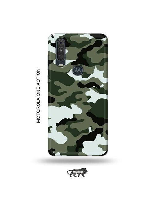 tweakymod designer printed hard case | camouflage green back cover compatible with motorola one action - 19032798 - Very Small Image - 1