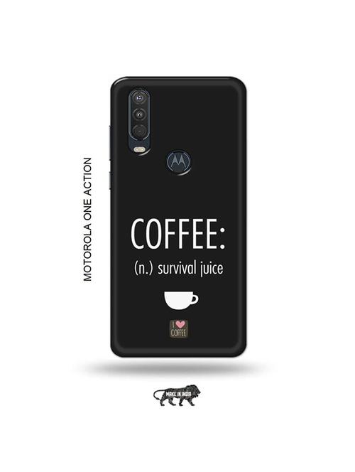 tweakymod designer printed hard case | coffee survival juice back cover compatible with motorola one action - 19032813 - Very Small Image - 1