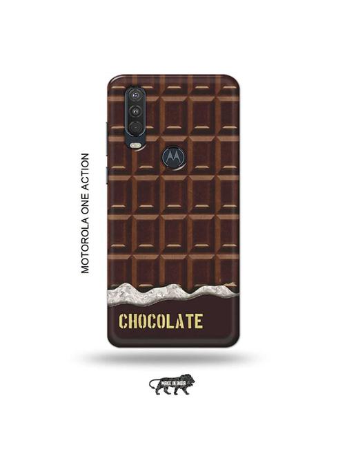 tweakymod designer printed hard case | chocolate back cover compatible with motorola one action - 19032814 - Very Small Image - 1