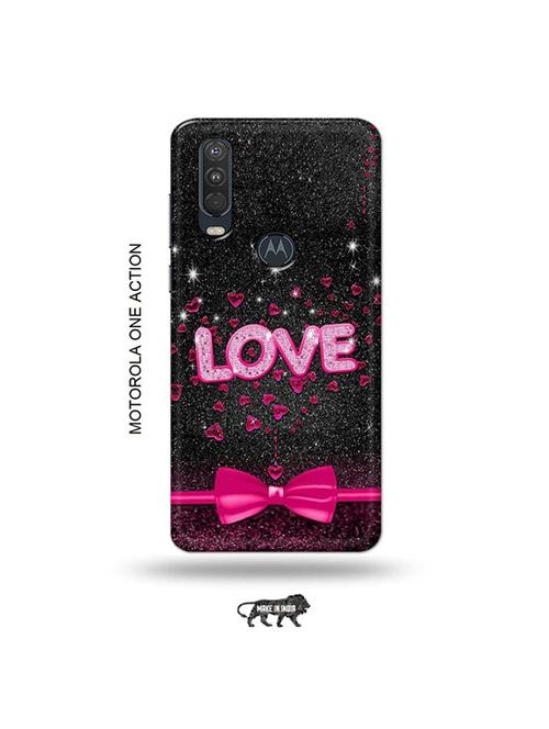 tweakymod designer printed hard case | love back cover compatible with motorola one action - 19032830 - Very Small Image - 1