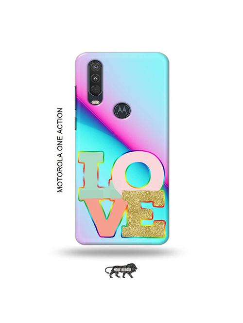 tweakymod designer printed hard case | love design back cover compatible with motorola one action - 19032836 - Very Small Image - 1
