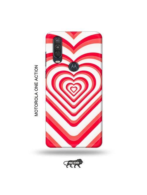 tweakymod designer printed hard case | pink heart back cover compatible with motorola one action - 19032847 - Very Small Image - 1
