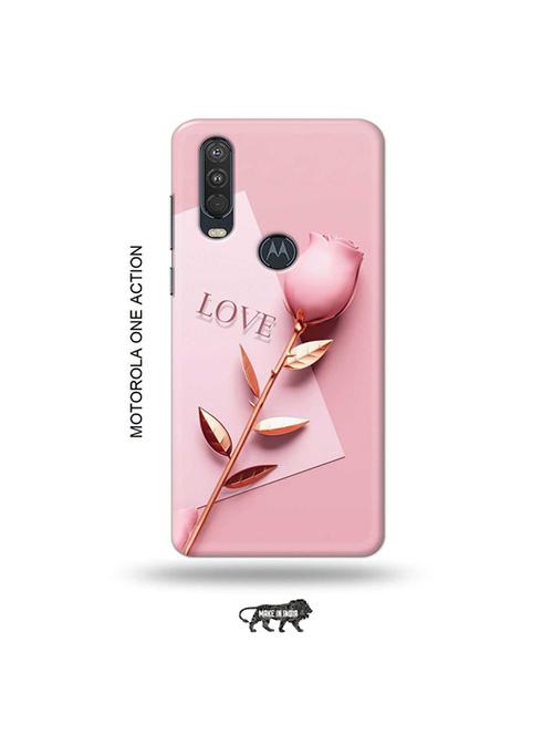 tweakymod designer printed hard case | flower love back cover compatible with motorola one action - 19032853 - Very Small Image - 1
