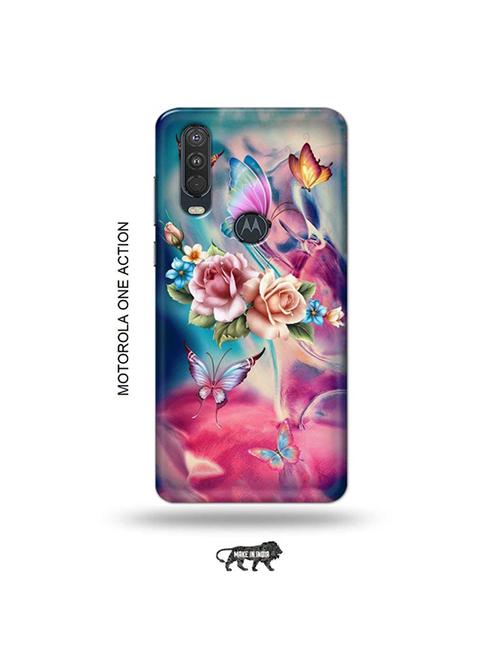 flowers back cover compatible with motorola one action - 19032895 - Very Small Image - 1