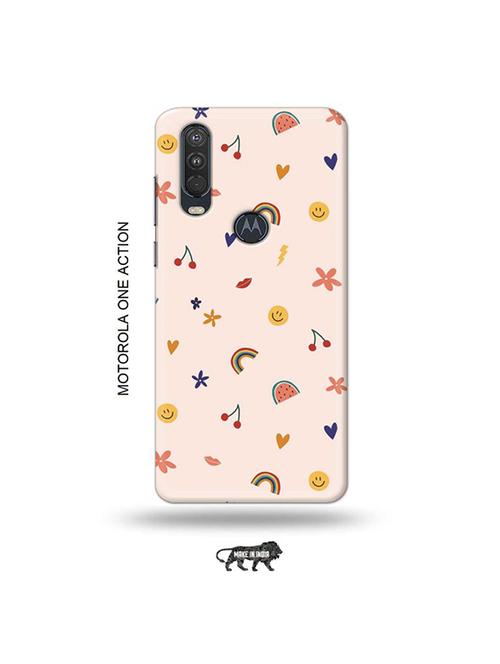tweakymod designer printed hard case | rainbow fruit back cover compatible with motorola one action - 19032912 - Very Small Image - 1