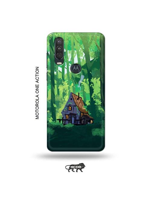 tweakymod designer printed hard case | forest house back cover compatible with motorola one action - 19032931 - Very Small Image - 1
