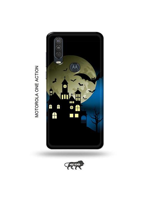 tweakymod designer printed hard case | night castle back cover compatible with motorola one action - 19032933 - Very Small Image - 1