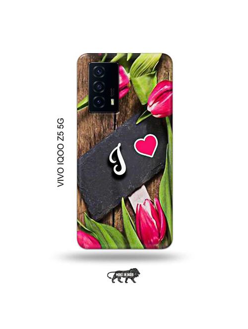 tweakymod designer printed hard case | flower letter i back cover compatible with vivo iqoo z5 5g - 19033477 - Very Small Image - 1