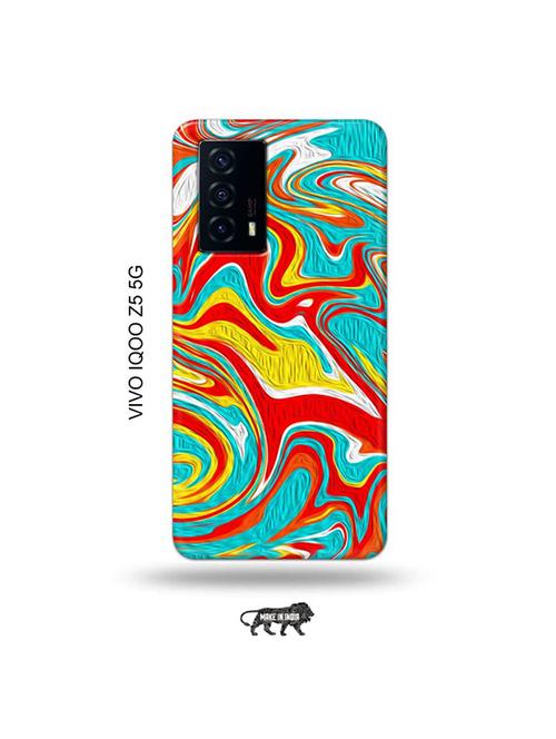 tweakymod designer printed hard case | messy red yellow back cover compatible with vivo iqoo z5 5g - 19033619 - Very Small Image - 1