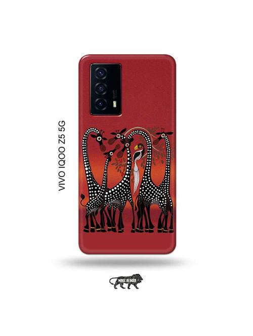 tweakymod designer printed hard case | kalankari giraffe back cover compatible with vivo iqoo z5 5g - 19033641 - Very Small Image - 1