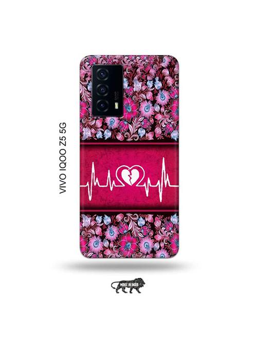 tweakymod designer printed hard case | heart ecg back cover compatible with vivo iqoo z5 5g - 19033706 - Very Small Image - 1